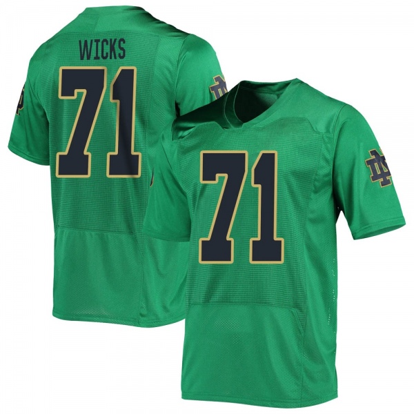 Brennan Wicks Notre Dame Fighting Irish NCAA Youth #71 Green Replica College Stitched Football Jersey RYE1455BF